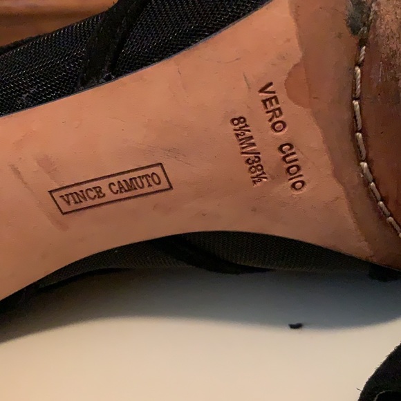 Vince Camuto Open toe high heel textured mesh boots - Picture 2 of 6